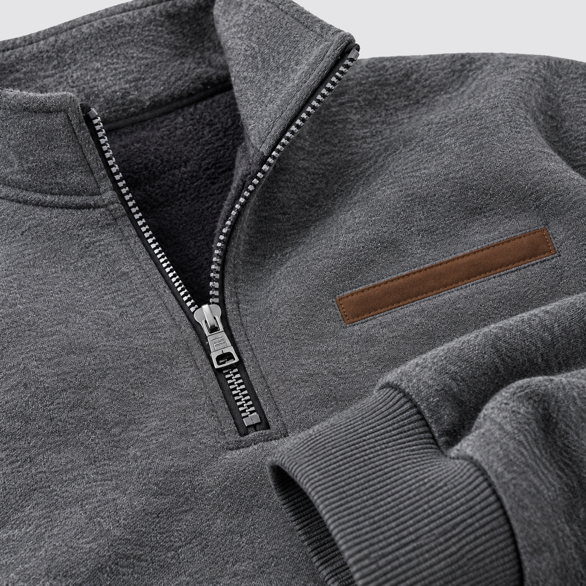 Men Fleece Quarter Zip Pullover Regular Fit