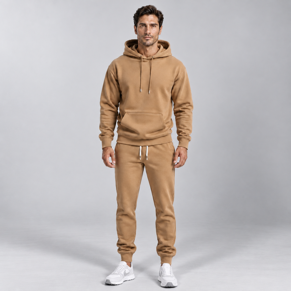 Men Heavyweight Tracksuit Set Relaxed Hoodie And Joggers