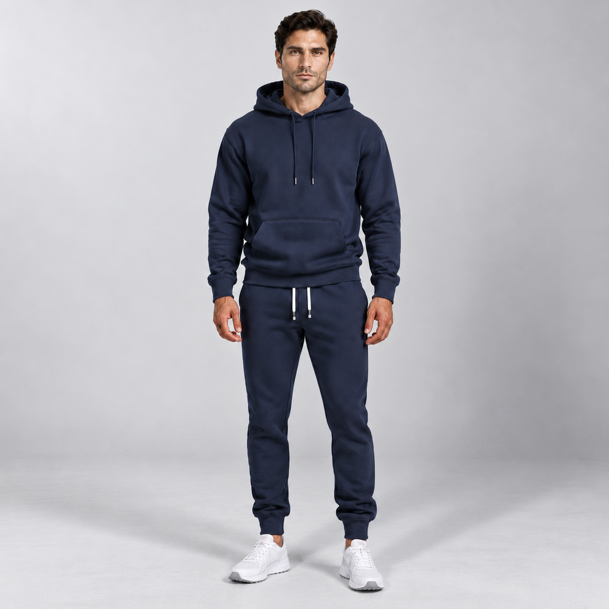 Men Heavyweight Tracksuit Set Relaxed Hoodie And Joggers