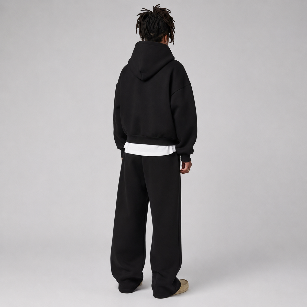 Men Hooded Tracksuit Set Regular Fit Hoodie And Joggers