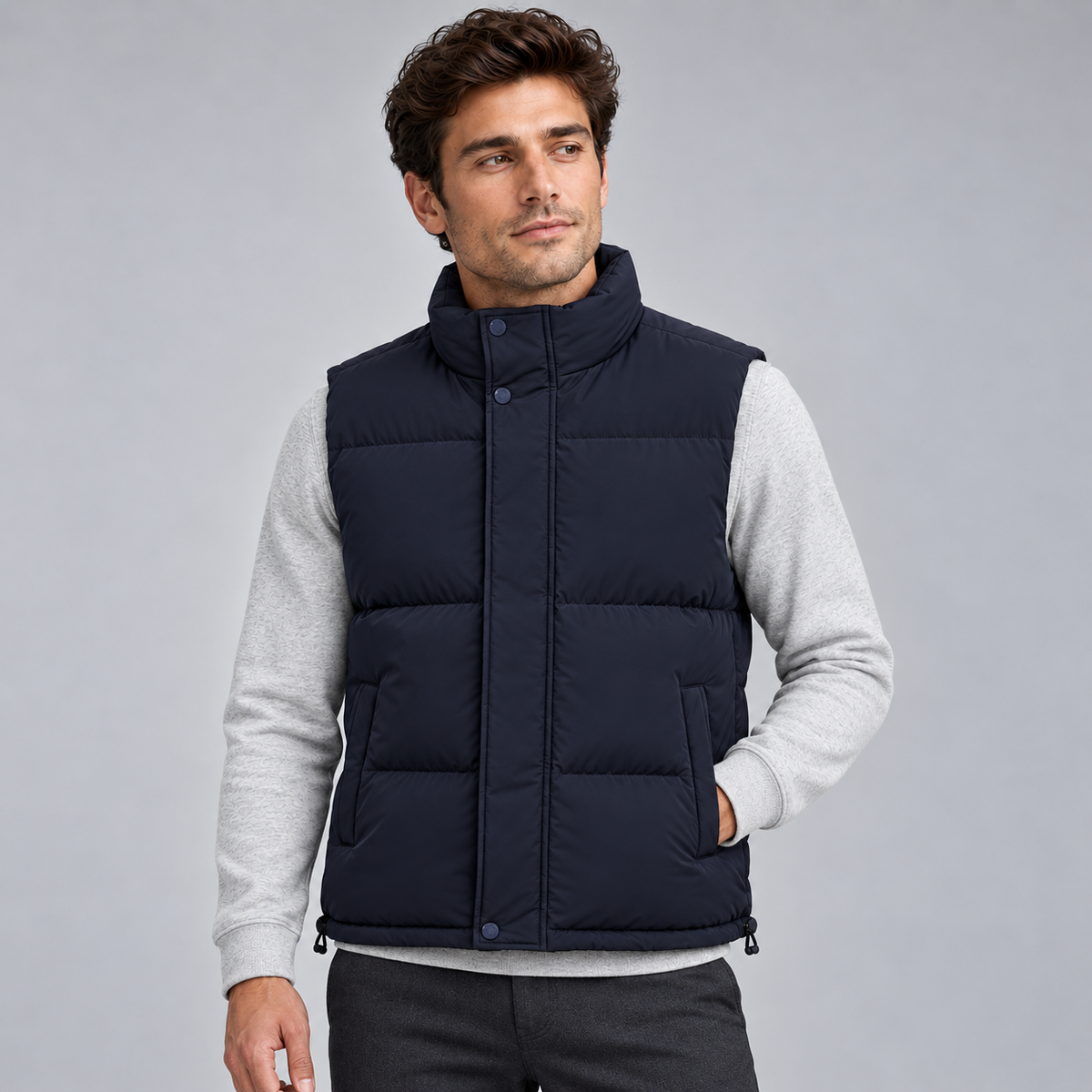 Men Quilted Gilet Lightweight Zip Front