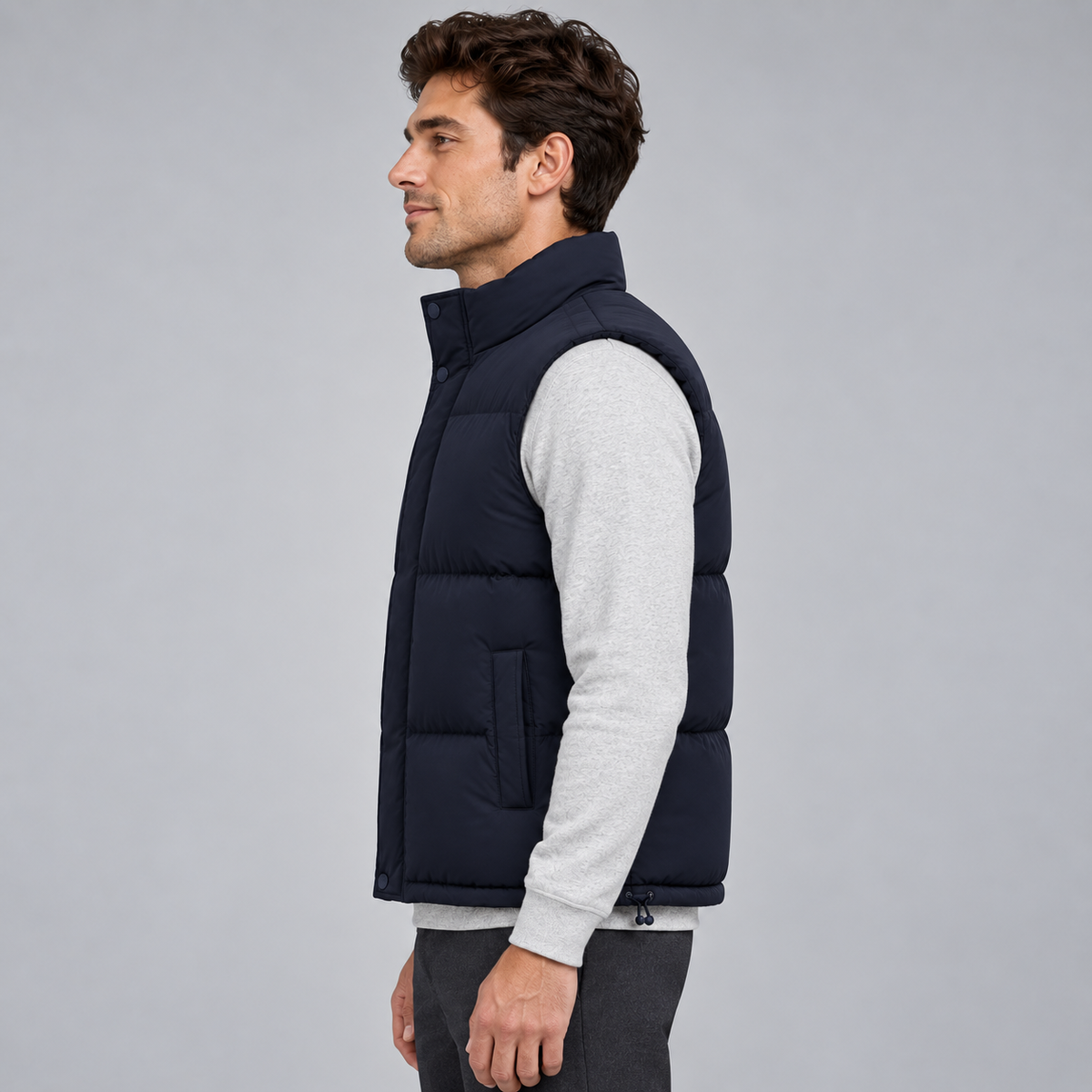 Men Quilted Gilet Lightweight Zip Front