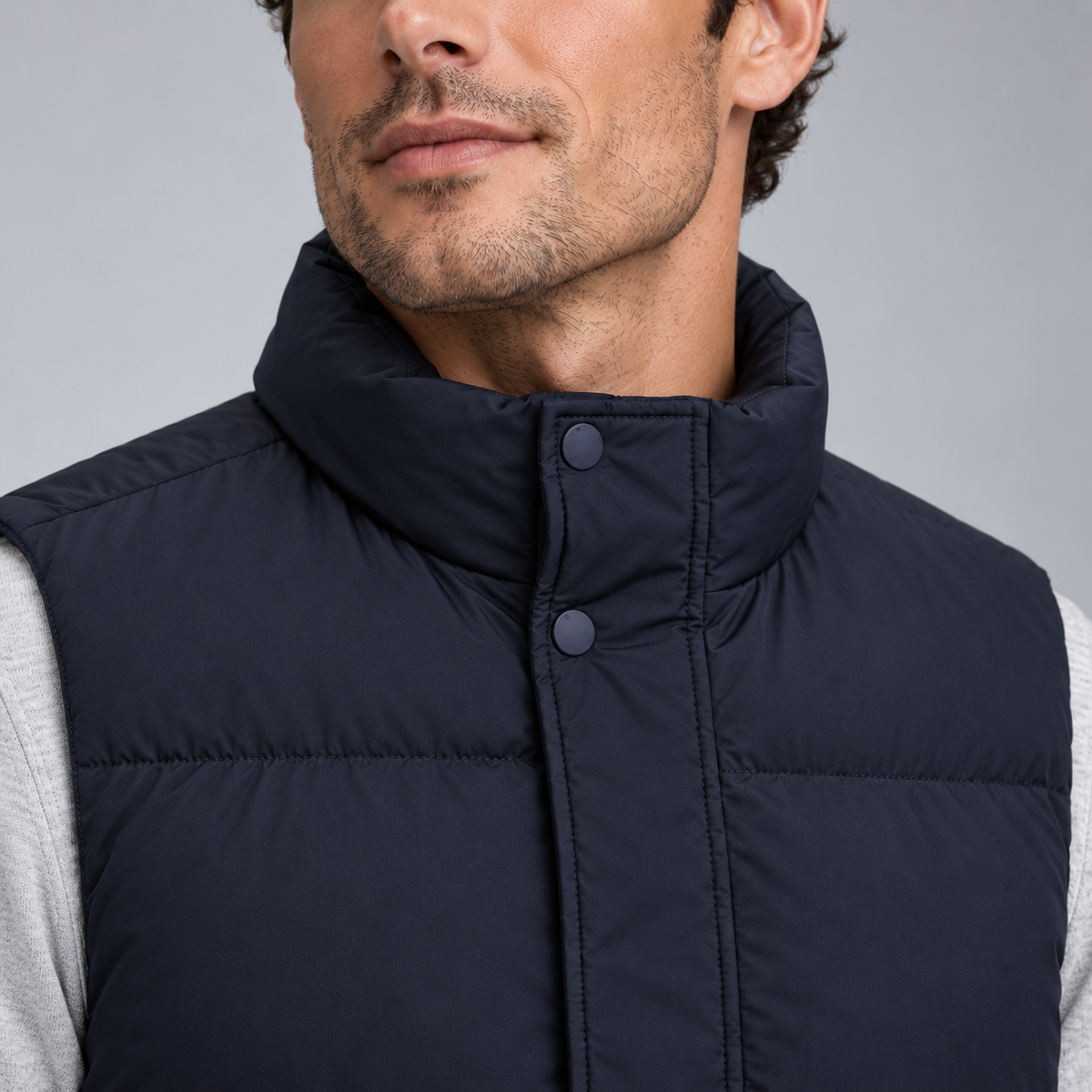 Men Quilted Gilet Lightweight Zip Front