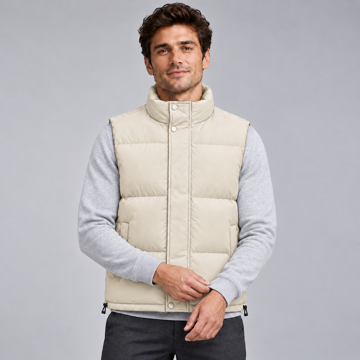 Men Quilted Gilet Lightweight Zip Front