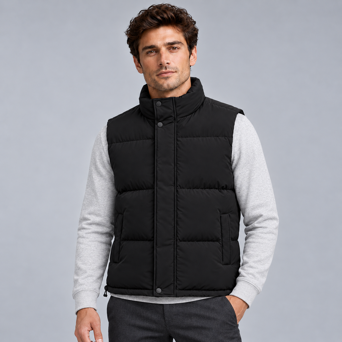 Men Quilted Gilet Lightweight Zip Front