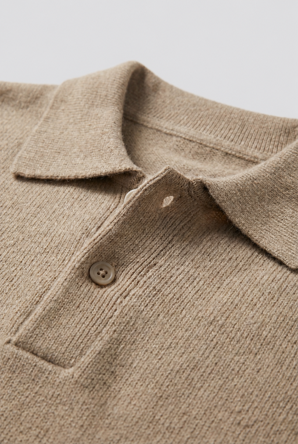 Men Textured Knit Polo Jumper Relaxed Fit