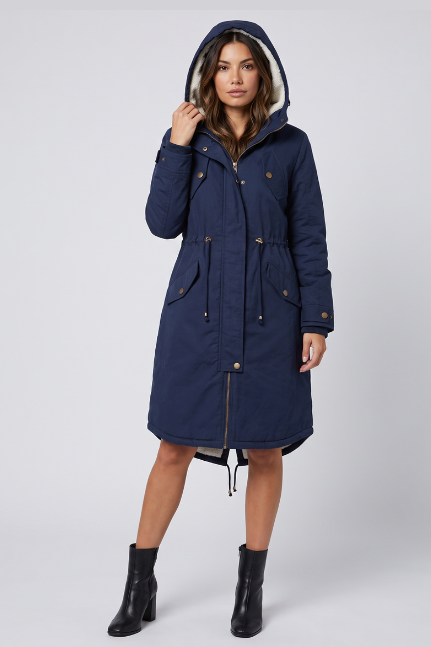 Womens Faux Fur Hood Parka