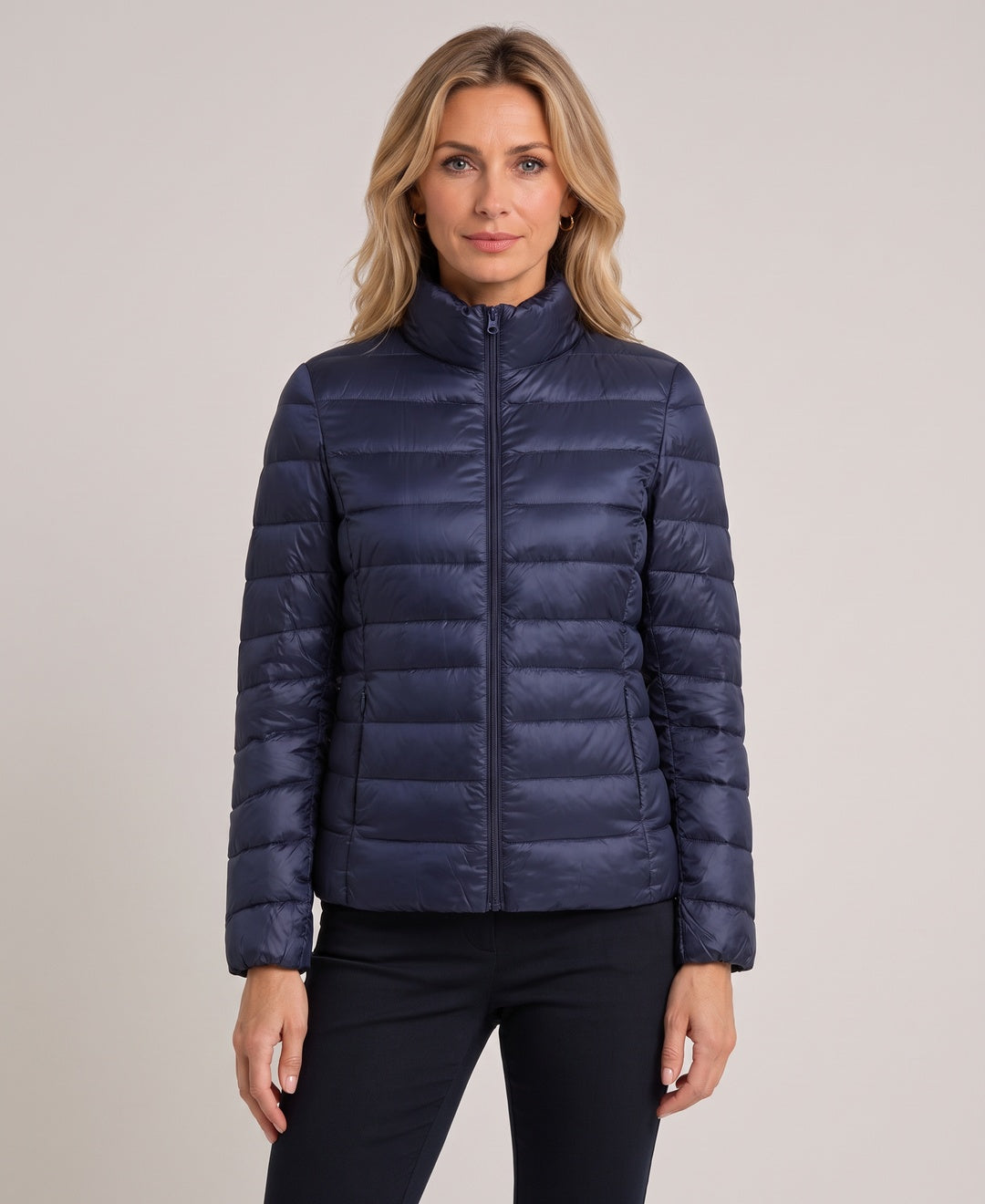 Lia Ultralight Packable Puffer Jacket in Navy