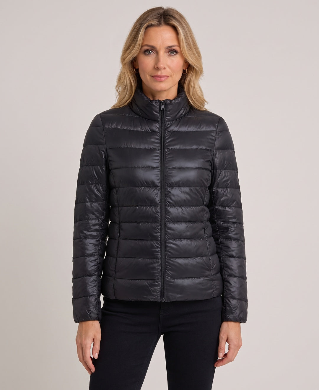 Lia Ultralight Packable Puffer Jacket in Black