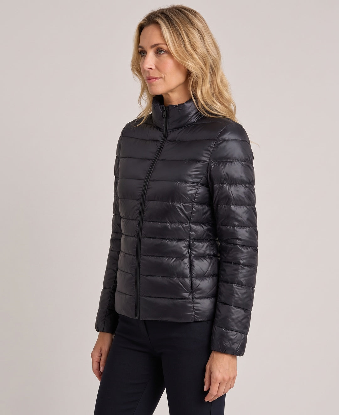 Lia Ultralight Packable Puffer Jacket in Black