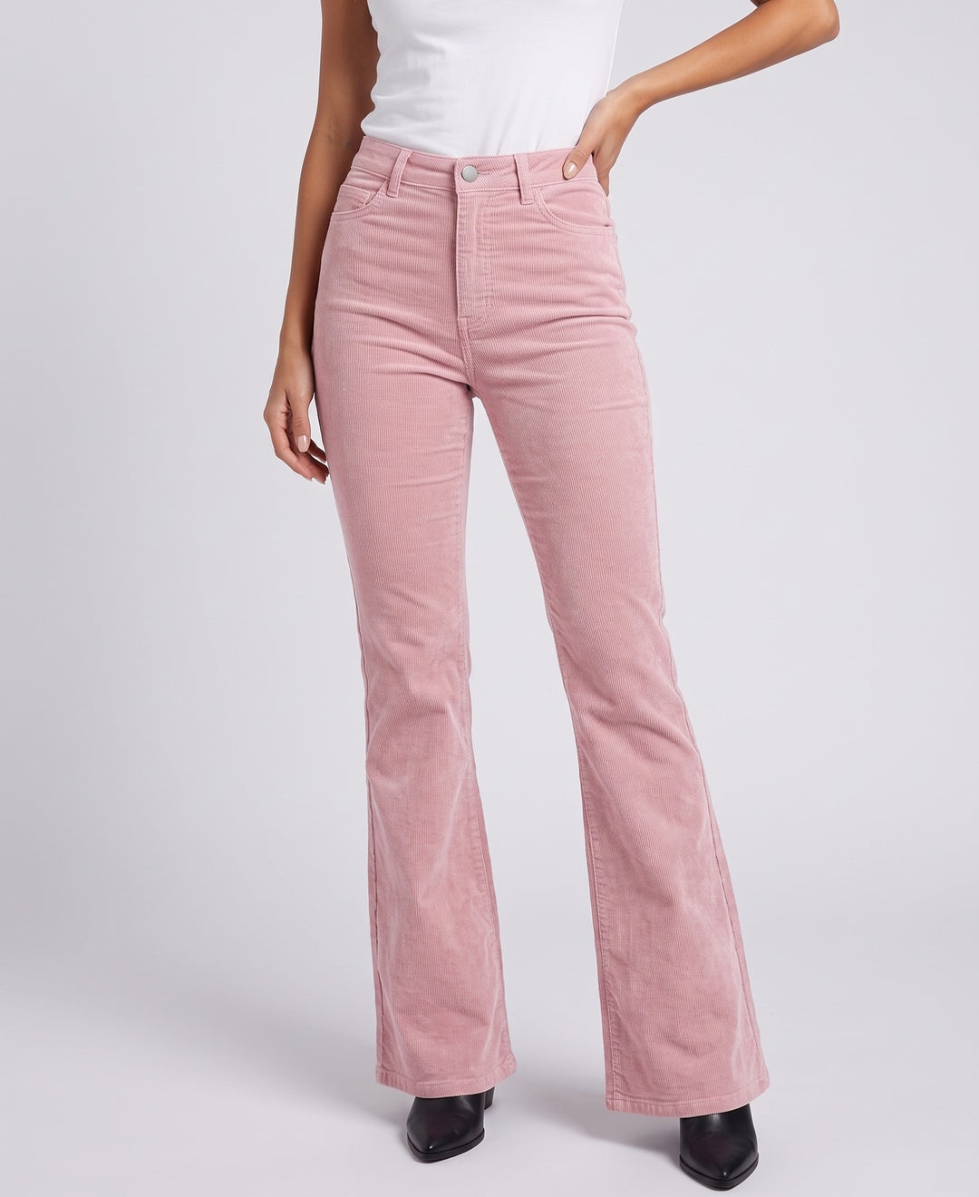Delphina Trousers in Pink corduroy, front view