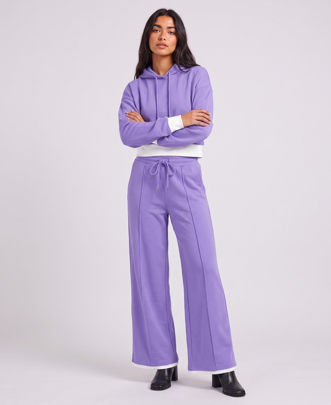 Nova Hoodie Set in Purple, front view
