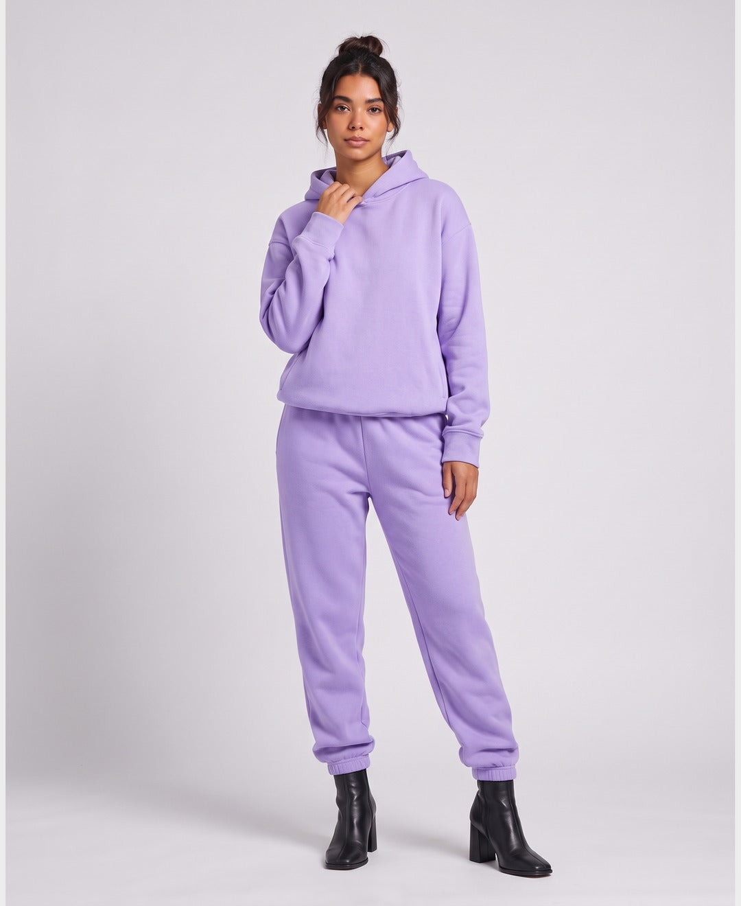 Giselle Hoodie Jogger Set in Purple, front view
