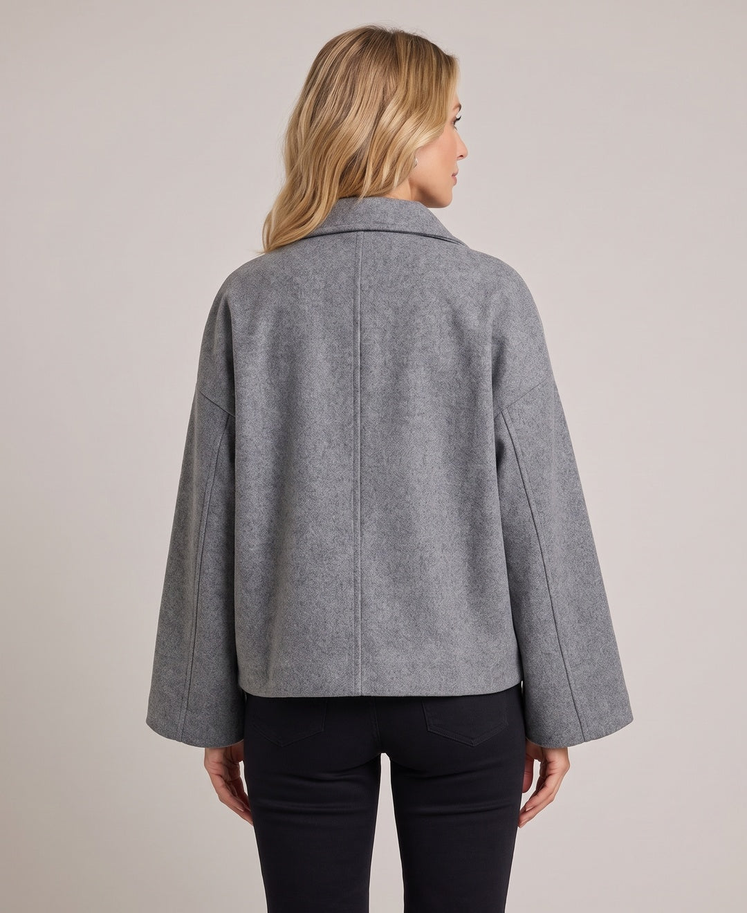 Laudomia Oversized Double Breasted Jacket in Grey