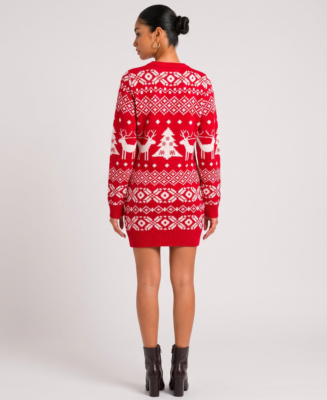 Nadege Dress in Red, back view