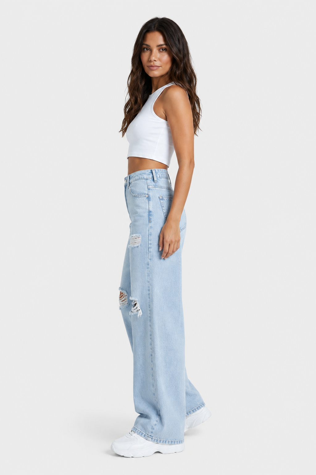 Riley Ripped Wide Jeans