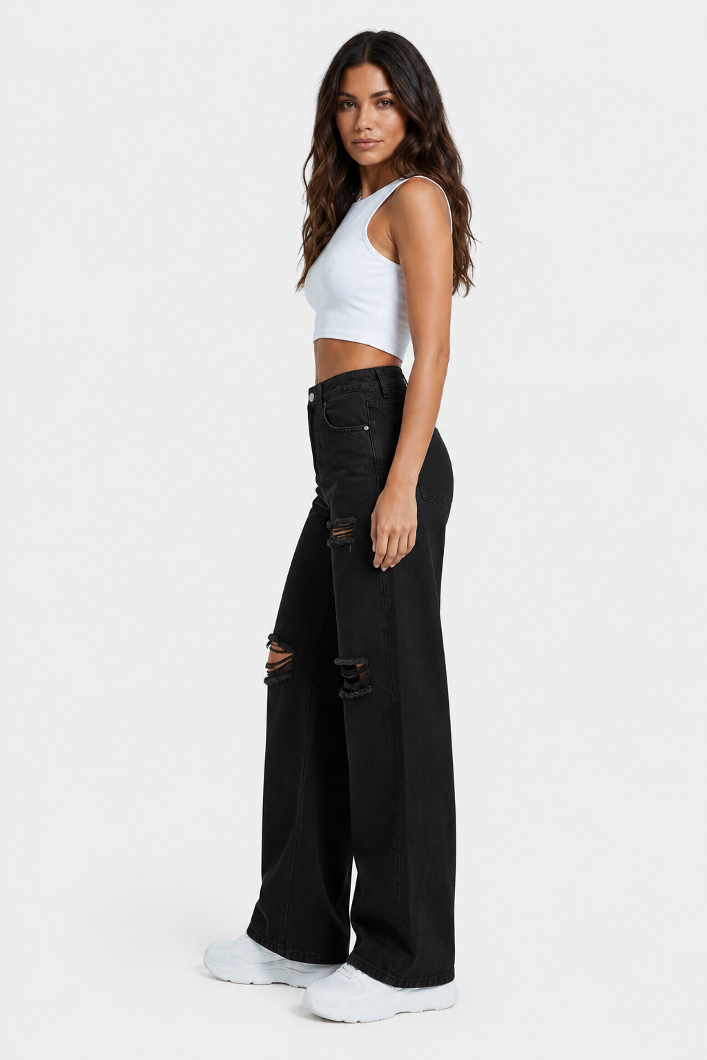 Riley Ripped Wide Jeans