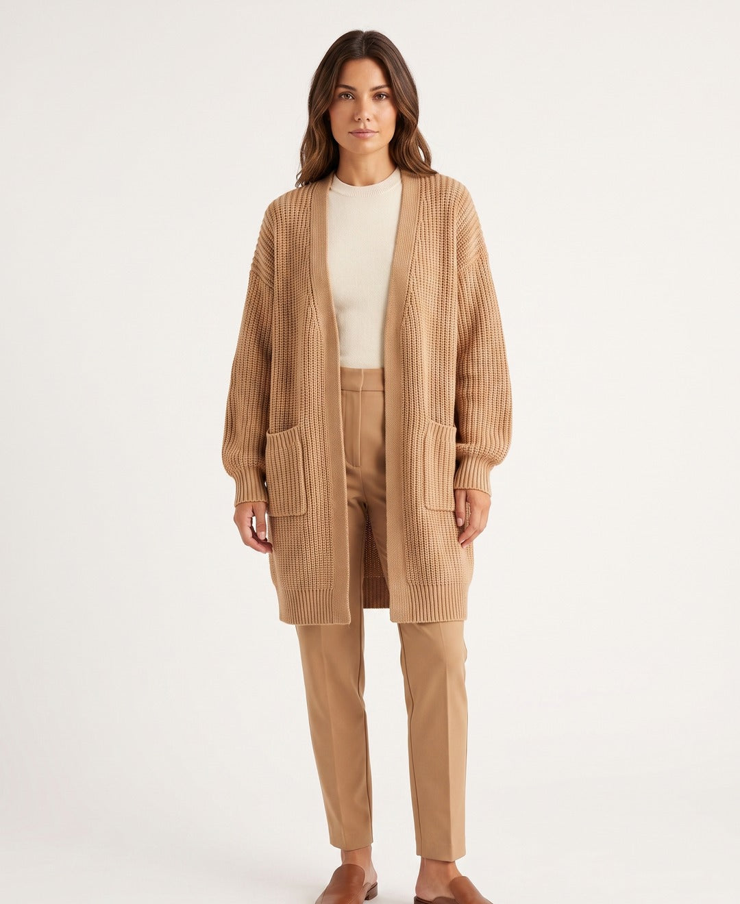 Romy Cardigan Light Brown front
