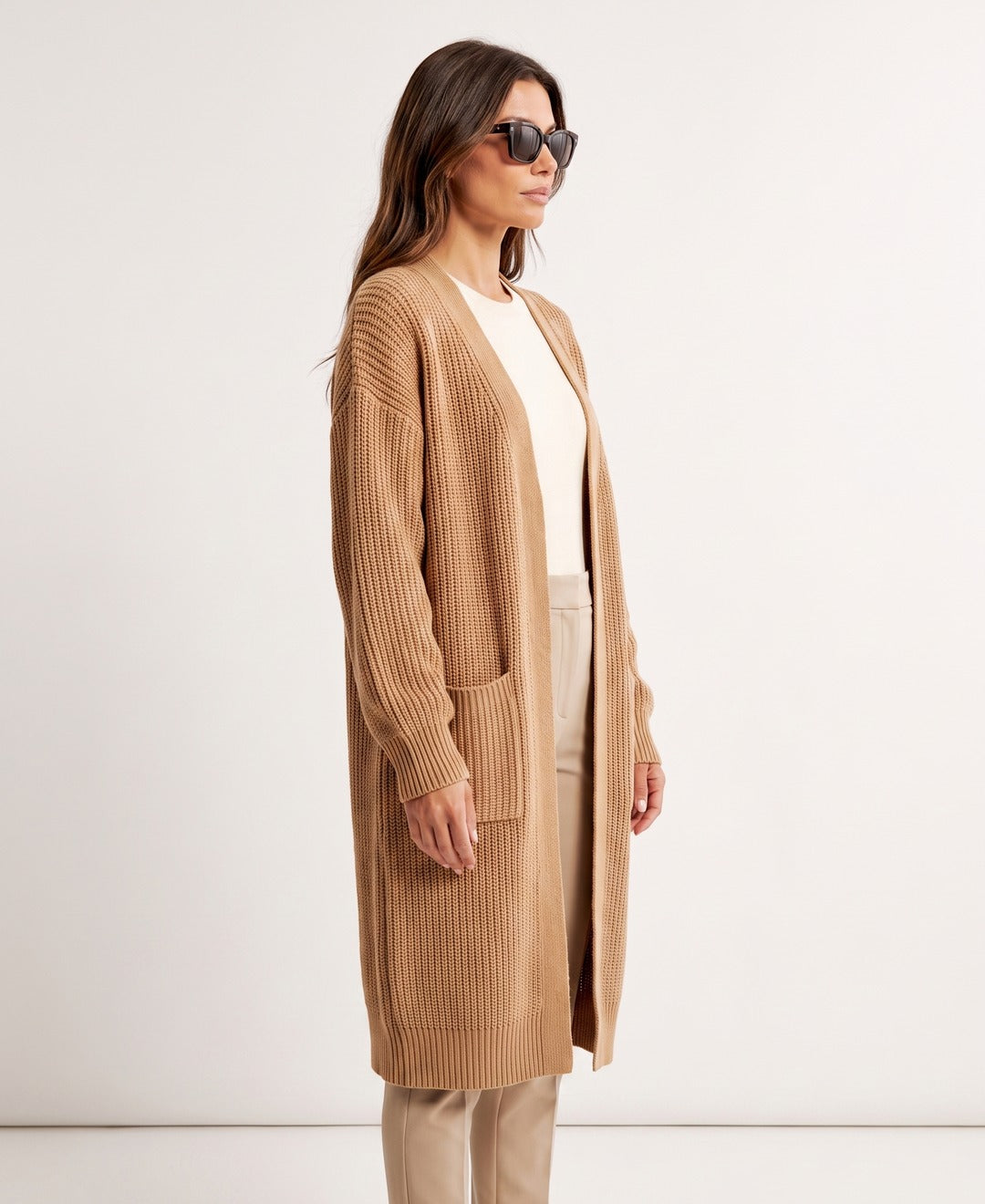 Romy Cardigan Light Brown side