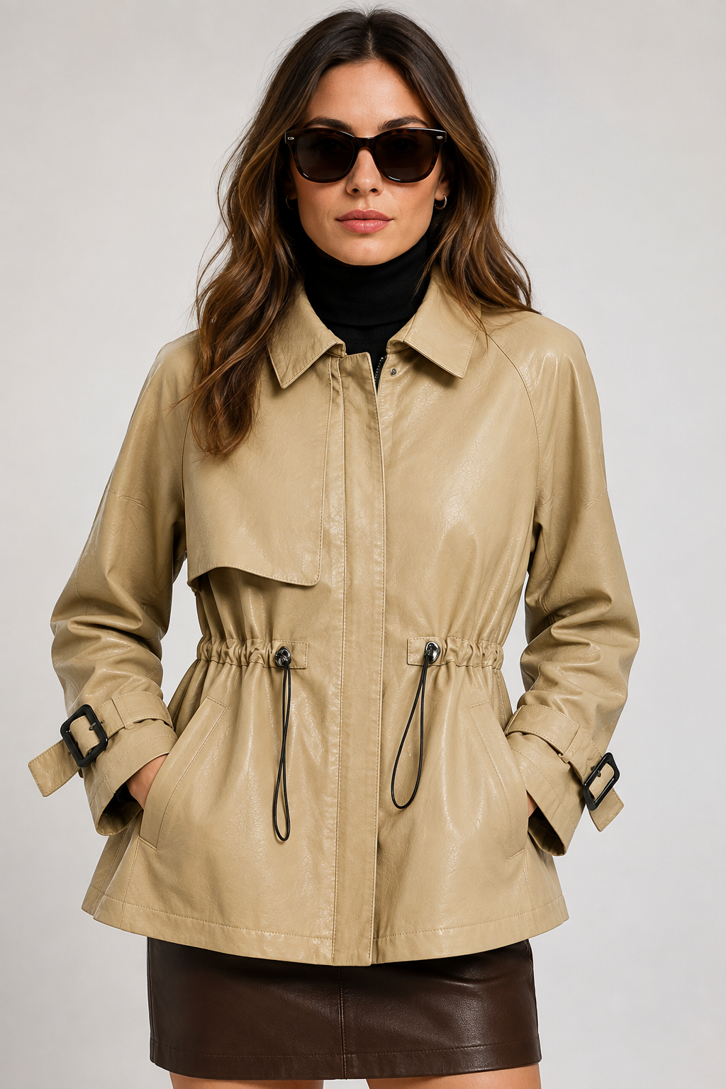 Trench-coat en cuir Rosie