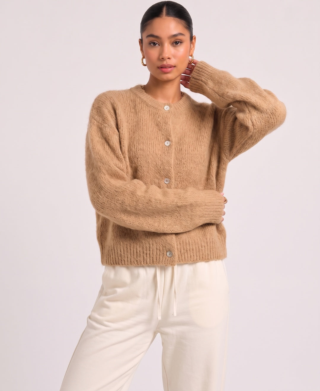 Saskia Fuzzy Mohair Cardigan, product photo 7