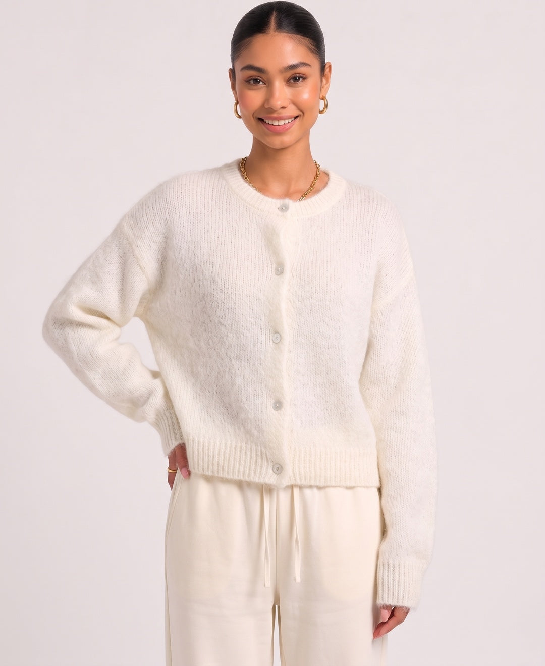 Saskia Fuzzy Mohair Cardigan, product photo 8