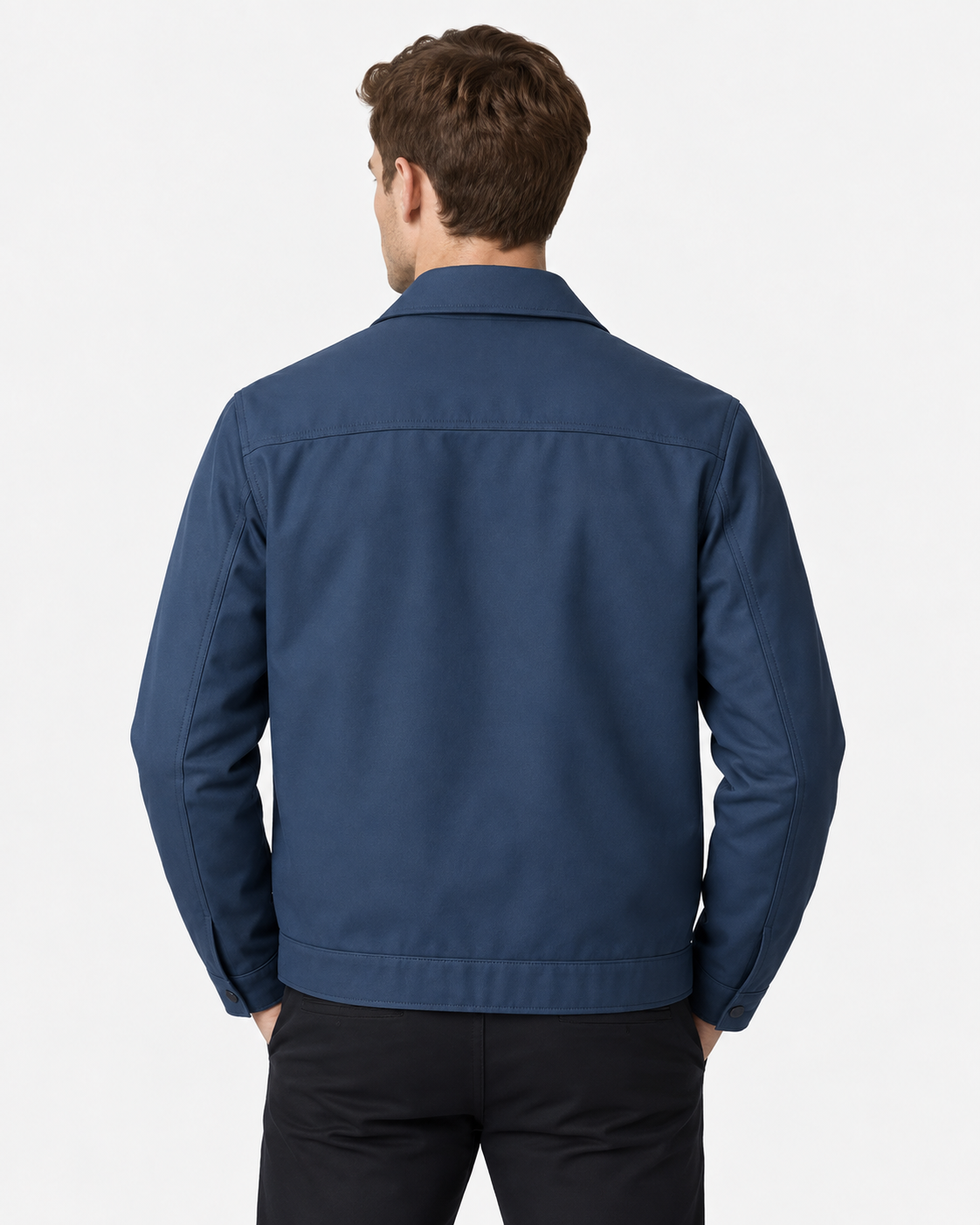 Men Check Lined Harrington Jacket Zip