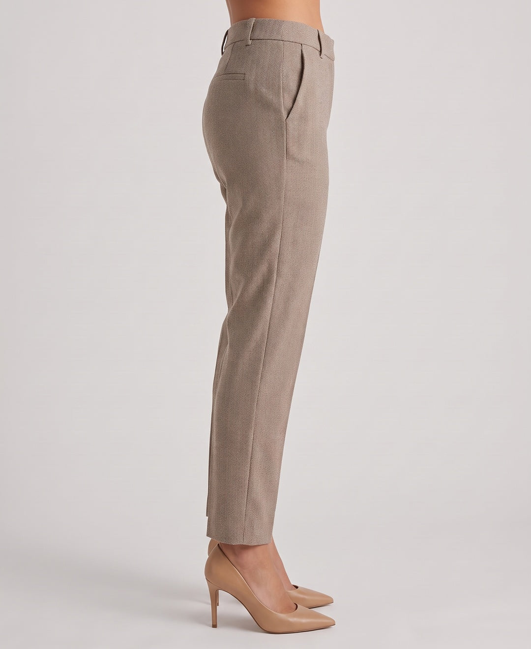Tamsin Trousers in Camel herringbone, side view