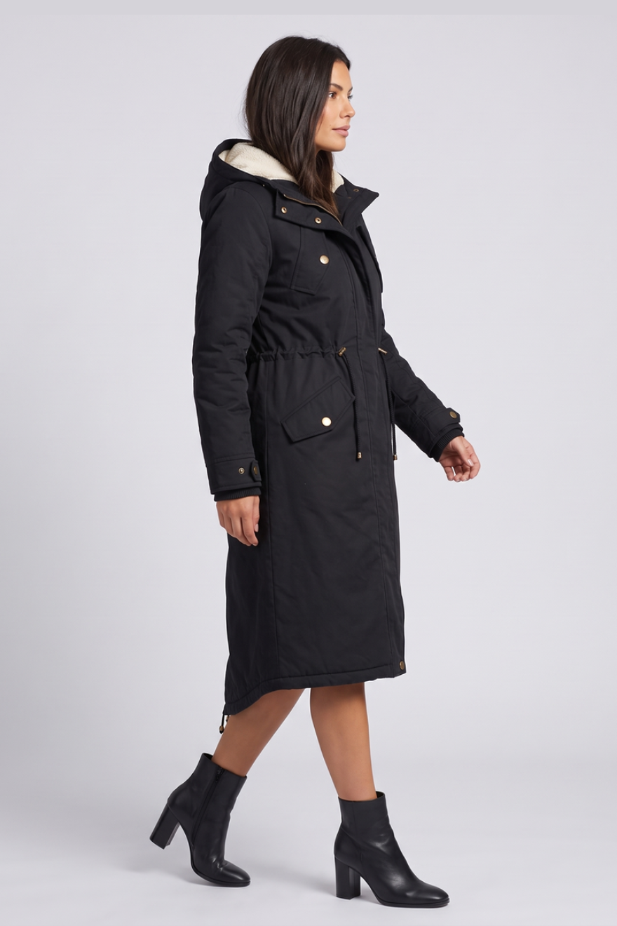 Womens Faux Fur Hood Parka