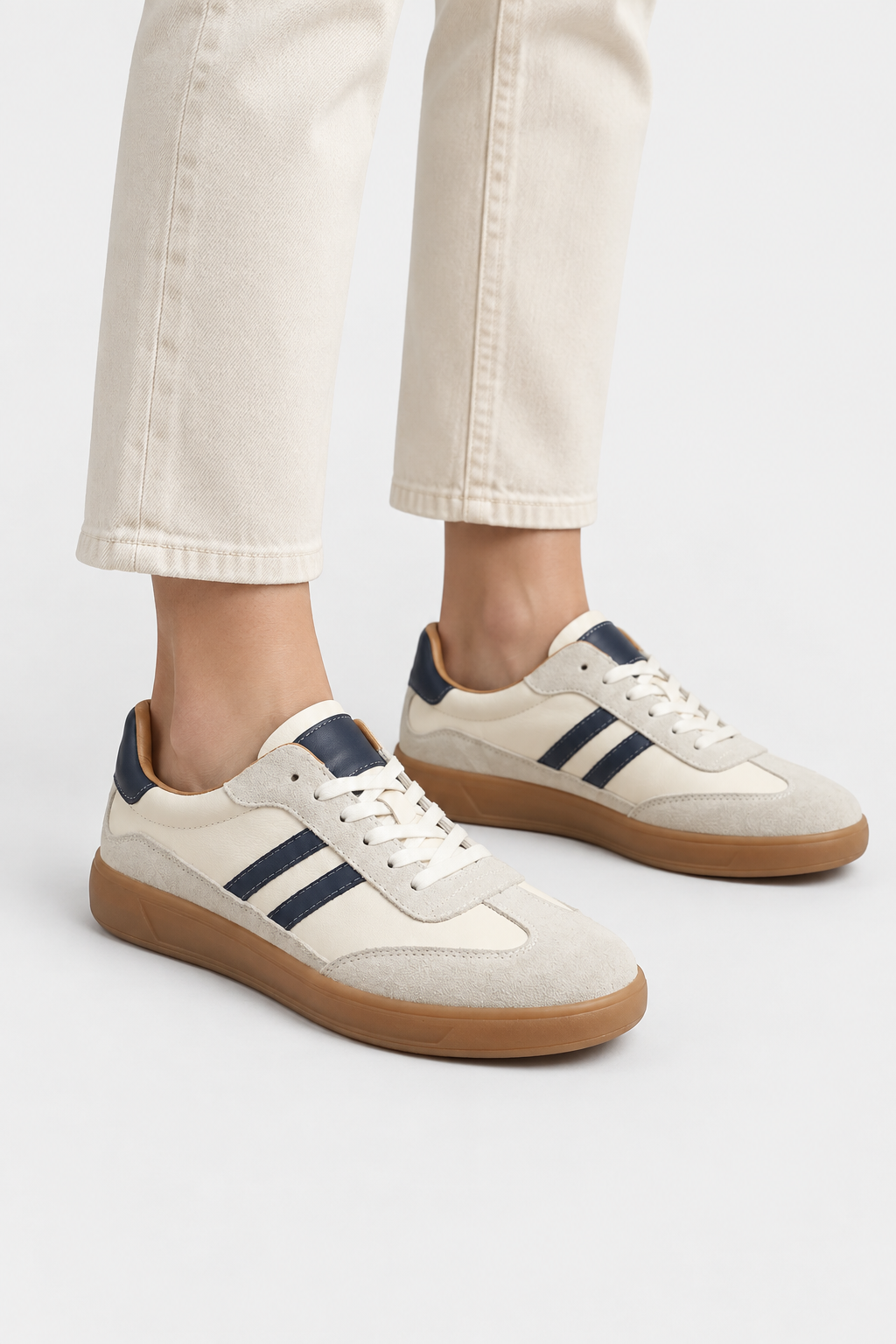 Men Retro Striped Trainers