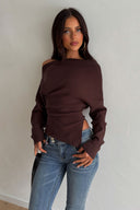 Evy Asymmetric Knit Top