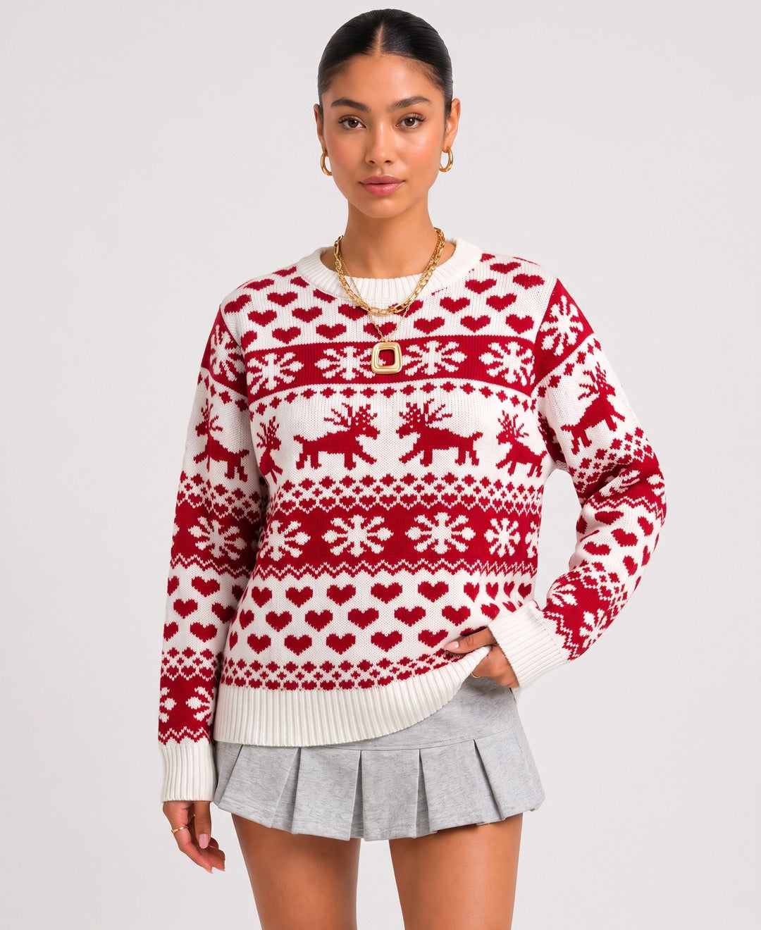 Noelle Jumper in White, front view