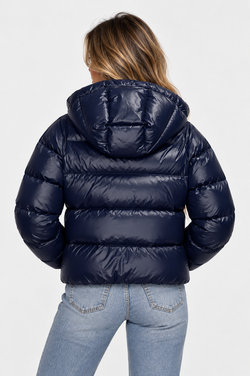 Women Oversized Shine Hooded Puffer Jacket